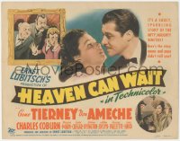 5t0592 HEAVEN CAN WAIT TC 1943 Gene Tierney, Don Ameche, cool art, directed by Ernst Lubitsch, rare!