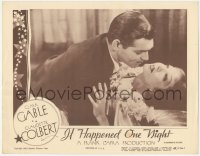 5t0659 IT HAPPENED ONE NIGHT LC R1948 best close up of Clark Gable & Claudette Colbert, Frank Capra!