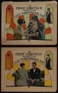 5t0791 LADY WINDERMERE'S FAN 2 LCs 1925 Ernst Lubitsch, Irene Rich, Ronald Colman & May McAvoy, rare!