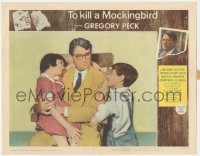 5t0696 TO KILL A MOCKINGBIRD LC #2 1963 best close up of Gregory Peck as Atticus with Jem & Scout!