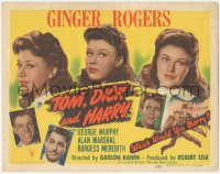 5t0601 TOM, DICK & HARRY TC 1941 Ginger Rogers, George Murphy, Alan Marshal, Burgess Meredith!