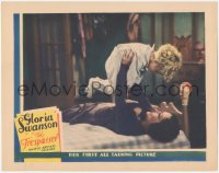 5t0702 TRESPASSER LC 1929 happy Gloria Swanson playing with her child on bed, ultra rare!