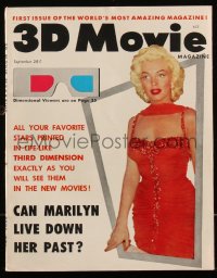 5t0394 3D MOVIE MAGAZINE vol 1 no 1 magazine September 1953 Marilyn Monroe, 3-D glasses are present!
