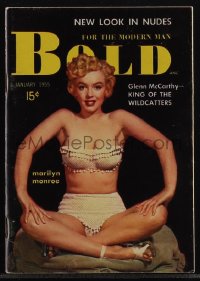 5t1312 BOLD digest magazine Jan 1955 Marilyn Monroe barely dressed on the cover, New Look in Nudes!