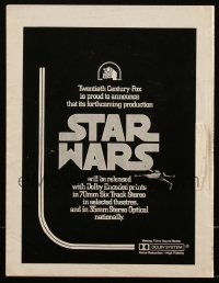 5t0353 BOX OFFICE exhibitor magazine April 25, 1977 20th Century Fox's forthcoming Star Wars, rare!