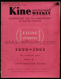 5t0352 KINEMATOGRAPH WEEKLY English exhibitor magazine supplement October 4, 1951 for Ealing Studios