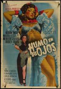 5t0462 HUMO EN LOS OJOS Mexican poster 1946 David Silva, Maria Luisa Zea, art of women by Checa!