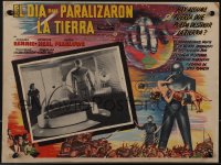 5t0050 DAY THE EARTH STOOD STILL Mexican LC 1951 Neal watches Gort by controls, cool border art!