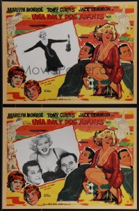 5t0055 SOME LIKE IT HOT 5 Mexican LCs R1990s Marilyn Monroe with Tony Curtis & Jack Lemmon in drag!