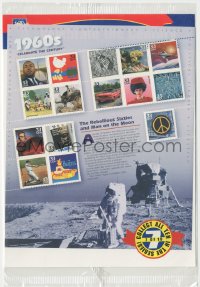 5t1337 CELEBRATE THE CENTURY stamp sheet 1999 The Rebellious 1960s and Man on the Moon, 15 stamps!