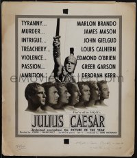 5t0040 JULIUS CAESAR English 13x15 ad mock-up 1953 Marlon Brando, James Mason & Garson, Shakespeare!