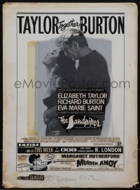 5t0039 SANDPIPER English 12x16 ad mock-up 1965 Elizabeth Taylor, Richard Burton, Margaret Rutherford