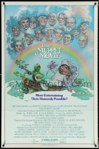 5t1074 MUPPET MOVIE 1sh 1979 Jim Henson, Drew Struzan art of Kermit the Frog & Miss Piggy on boat!