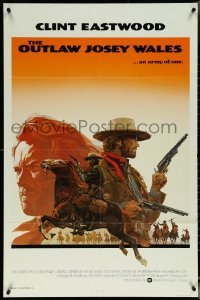 5t1102 OUTLAW JOSEY WALES int'l 1sh 1976 Eastwood is an army of one, Roy Andersen profile art!