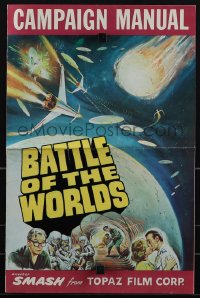 5t0545 BATTLE OF THE WORLDS/ATOM AGE VAMPIRE pressbook 1963 cool Italian sci-fi double-bill!