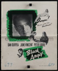 5t0547 BLACK ANGEL pressbook 1946 tough Dan Duryea, sexy June Vincent, Peter Lorre, ultra rare!