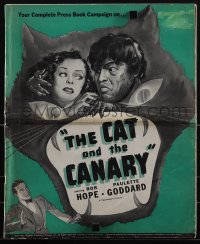 5t0549 CAT & THE CANARY pressbook 1939 Bob Hope & sexy Paulette Goddard, cool different art, rare!