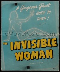5t0564 INVISIBLE WOMAN pressbook 1940 John Barrymore, sexy silhouette special effects art, rare!