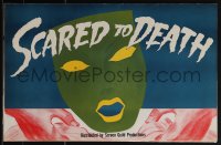 5t0076 SCARED TO DEATH pressbook 1947 Bela Lugosi, cool different die-cut death mask cover!