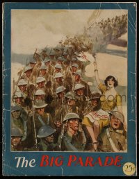 5t0380 BIG PARADE souvenir program book 1925 King Vidor's World War I epic, John Gilbert, cool art!