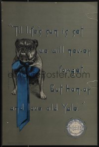 5t0007 ABIGAIL KELLOGG HAZARD 12x18 special poster 1909 her art of Handsome Dan bulldog from Yale!