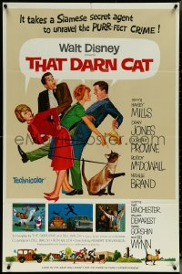 5t1226 THAT DARN CAT 1sh 1965 great art of wacky Disney Siamese feline, follow that cat!