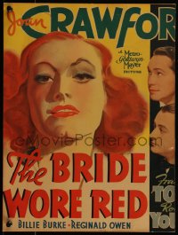 5t0084 BRIDE WORE RED WC 1937 Joan Crawford between Franchot Tone & Robert Young, ultra rare!