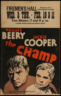 5t0088 CHAMP WC 1931 art of boxer Wallace Beery & Jackie Cooper, King Vidor boxing epic, ultra rare!