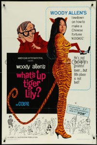 5t1263 WHAT'S UP TIGER LILY 1sh 1966 wacky Woody Allen Japanese spy spoof with dubbed dialog!