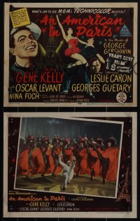 5t0715 AMERICAN IN PARIS 8 LCs 1951 dancer Gene Kelly, sexy Leslie Caron, Nina Foch, complete set!