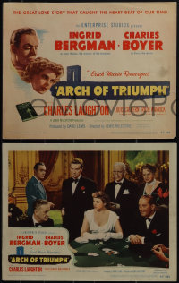 5t0717 ARCH OF TRIUMPH 8 LCs 1947 Ingrid Bergman, Charles Boyer, w/great casino gambling image!