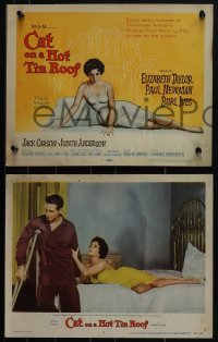 5t0723 CAT ON A HOT TIN ROOF 8 LCs 1958 Elizabeth Taylor as Maggie the Cat, Paul Newman, Ives!