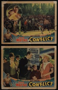 5t0764 CONFLICT 5 LCs 1936 great images of young boxer John Wayne, Ward Bond, ultra rare!