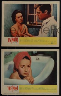 5t0740 LA NOTTE 8 int'l LCs 1961 Michelangelo Antonioni, Jeanne Moreau, Marcello Mastroianni!
