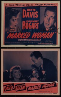 5t0743 MARKED WOMAN 8 LCs R1956 Bette Davis & Humphrey Bogart are a star teaming you'll never forget!