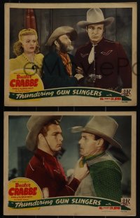 5t0773 THUNDERING GUN SLINGERS 4 LCs 1944 Buster Crabbe King of the Wild West & his Horse Falcon!