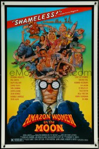 5w0630 AMAZON WOMEN ON THE MOON 1sh 1987 Joe Dante, cool wacky artwork of cast by William Stout!