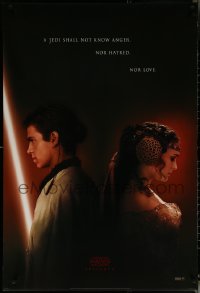 5w0641 ATTACK OF THE CLONES teaser DS 1sh 2002 Star Wars, Christensen & Natalie Portman!