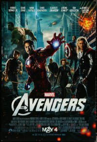 5w0643 AVENGERS advance DS 1sh 2012 Robert Downey Jr & The Hulk, assemble 2012!