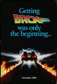 5w0646 BACK TO THE FUTURE II teaser 1sh 1989 great image of the Delorean time machine!
