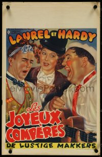 5w0287 THEM THAR HILLS Belgian R1950s great different art of wacky Laurel & Hardy + Mae Busch!
