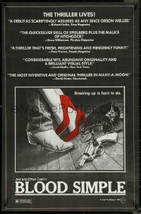 5w0670 BLOOD SIMPLE 24x37 1sh 1984 directed by Joel & Ethan Coen, cool film noir gun artwork!