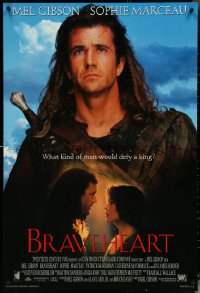 5w0679 BRAVEHEART int'l DS 1sh 1995 Mel Gibson as William Wallace in the Scottish Rebellion!