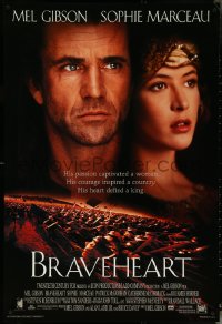 5w0678 BRAVEHEART style C int'l DS 1sh 1995 Mel Gibson as William Wallace in the Scottish Rebellion!
