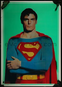 5w0127 SUPERMAN foil 21x30 commercial poster 1978 comic book hero Christopher Reeve in costume!