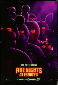 5w0745 FIVE NIGHTS AT FREDDY'S teaser DS 1sh 2023 can you survive Five Nights At Freddy's?