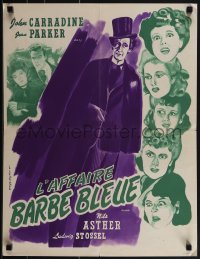 5w0242 BLUEBEARD French pressbook 1949 Daston art of John Carradine & his female victims, rare!