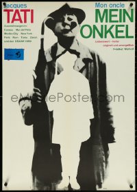 5w0131 MON ONCLE German R1966 My Uncle, wacky different art of Jacques Tati as Mr. Hulot by Blase!