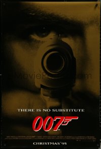 5w0770 GOLDENEYE advance DS 1sh 1995 Pierce Brosnan as James Bond 007, cool gun & eye close up!