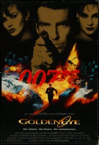 5w0771 GOLDENEYE DS 1sh 1995 cast image of Pierce Brosnan as Bond, Isabella Scorupco, Famke Janssen!